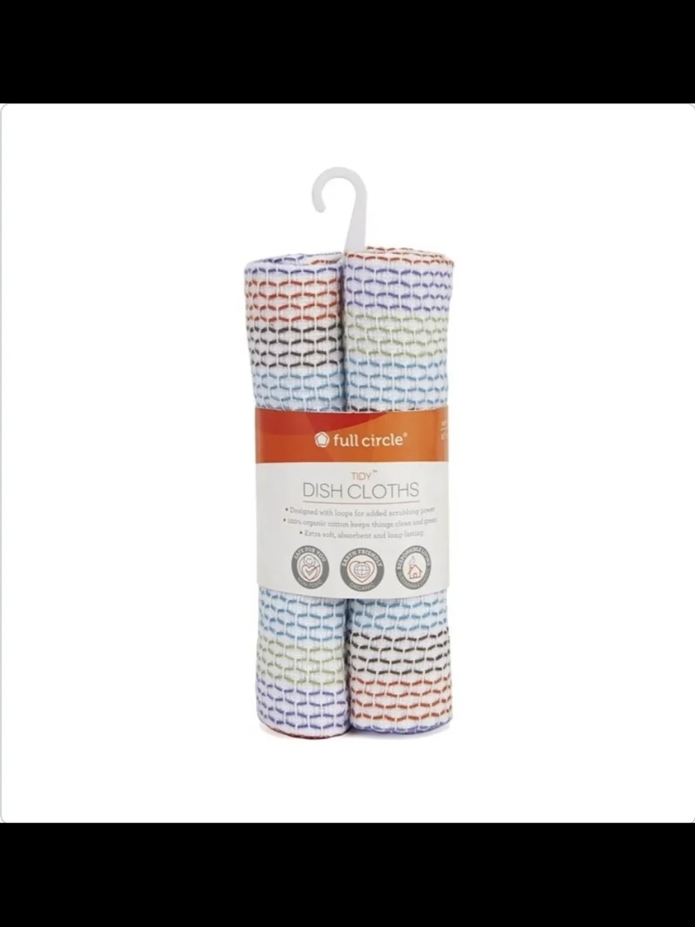 Full Circle Tidy Multicolored Cotton Dish Cloth 3pk